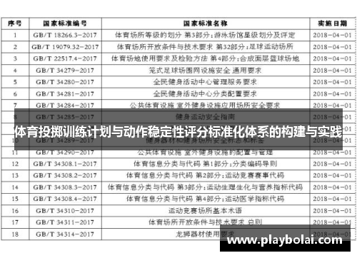 体育投掷训练计划与动作稳定性评分标准化体系的构建与实践